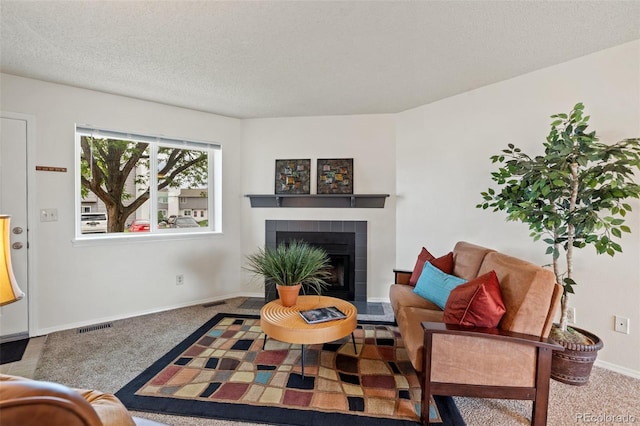 1275 Soaring Eagle Dr, Colorado Springs, CO 80915 - living room featuring carpet floors and a fireplace