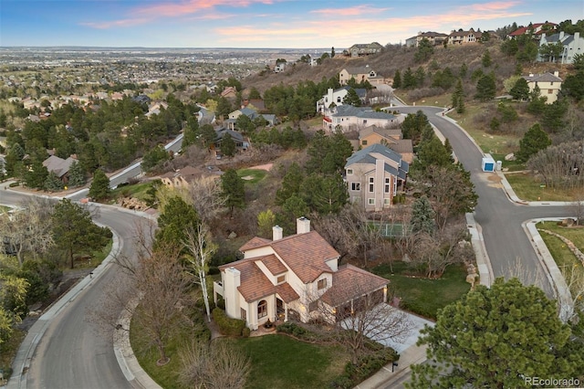 150 Chantrey Ct, Colorado Springs, CO 80906 - aerial view at dusk with a residential view