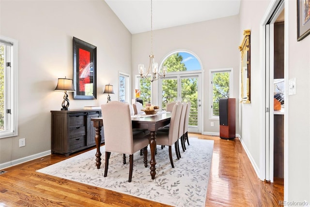 150 Chantrey Ct, Colorado Springs, CO 80906 - dining room with baseboards, a chandelier, and a wealth of natural light