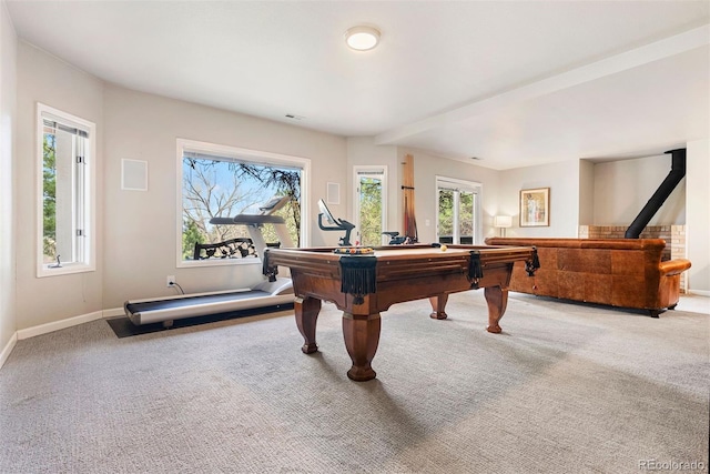 150 Chantrey Ct, Colorado Springs, CO 80906 - playroom featuring baseboards, carpet flooring, pool table, and visible vents