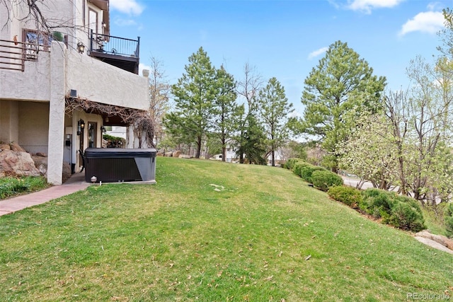 150 Chantrey Ct, Colorado Springs, CO 80906 - view of yard with a hot tub and a balcony