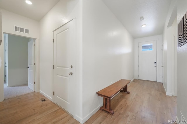 foyer featuring light wood-type flooring