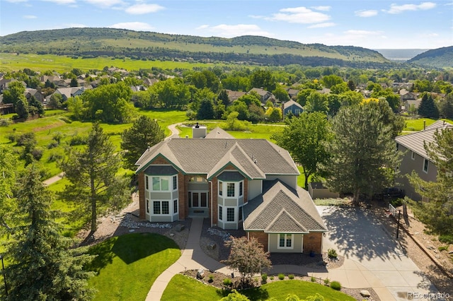 50 Deerwood Dr, Littleton, CO 80127 - aerial view of property and surrounding area featuring mountains
