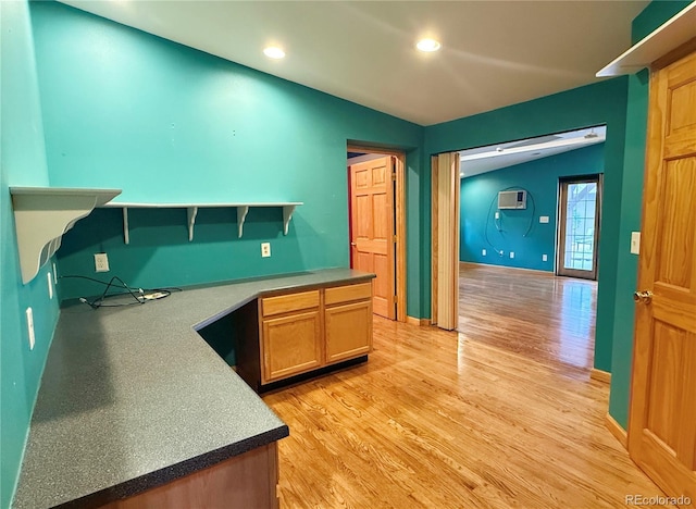 8930 W 55th Ave, Arvada, CO 80002 - kitchen featuring open shelves, light wood-style flooring, and recessed lighting