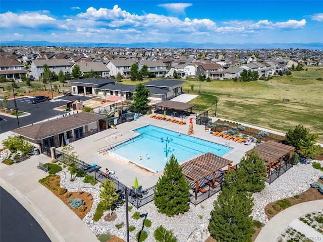 23615 E Del Norte Pl, Aurora, CO 80016 - aerial view of residential area with a pool