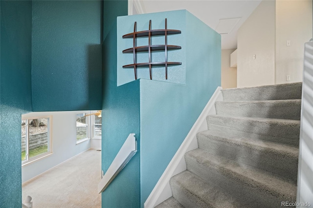 18121 E Adriatic, Aurora, CO 80013 - stairway featuring carpet floors and baseboards