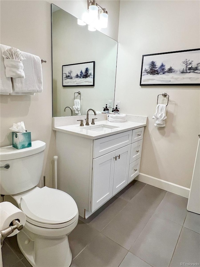 824 Grand Ave Unit 110, Grand Lake, CO 80447 - bathroom with toilet, vanity, and tile patterned flooring