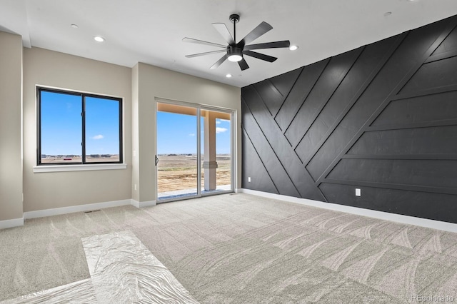 16250 Kenosha St, Brighton, CO 80603 - empty room with recessed lighting, baseboards, carpet, and ceiling fan