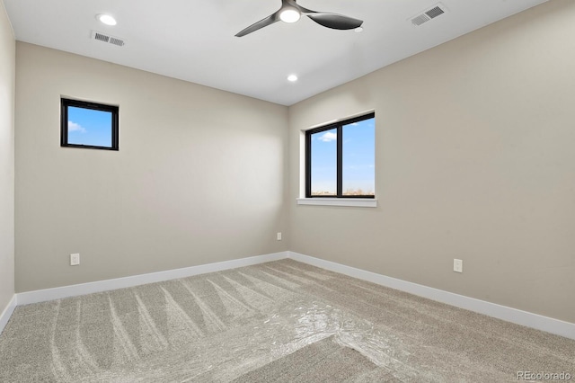 16250 Kenosha St, Brighton, CO 80603 - spare room with light carpet, visible vents, recessed lighting, and baseboards
