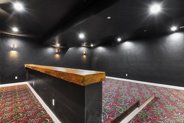 16250 Kenosha St, Brighton, CO 80603 - cinema with a bar, recessed lighting, carpet, and baseboards