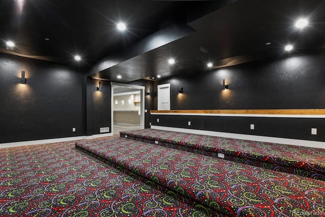 16250 Kenosha St, Brighton, CO 80603 - cinema room featuring recessed lighting, baseboards, and carpet floors