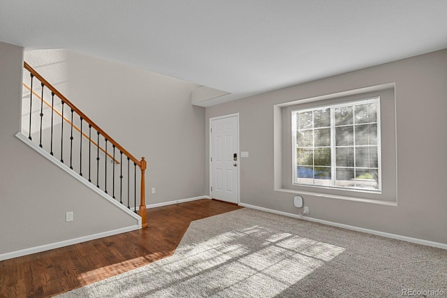 entrance foyer with dark wood-type flooring