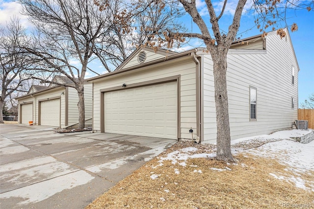 garage with fence