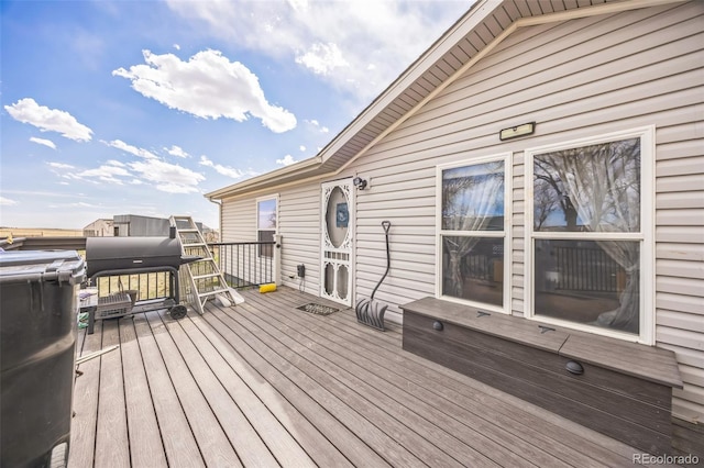 7080 S Calhan Rd, Calhan, CO 80808 - wooden deck with area for grilling