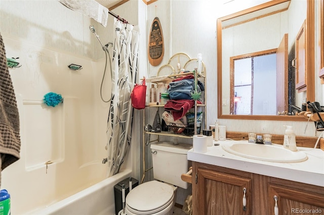 7080 S Calhan Rd, Calhan, CO 80808 - bathroom with shower / tub combo with curtain, vanity, and toilet
