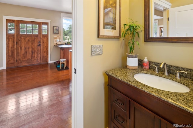 147 Moonlight Way, Crestone, CO 81131 - bathroom with wood finished floors and vanity