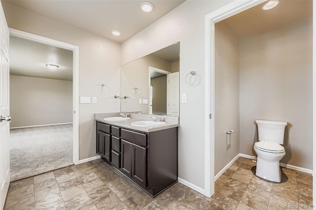 5841 Echo Park Cir, Castle Rock, CO 80104 - bathroom with double vanity and stone finish floors