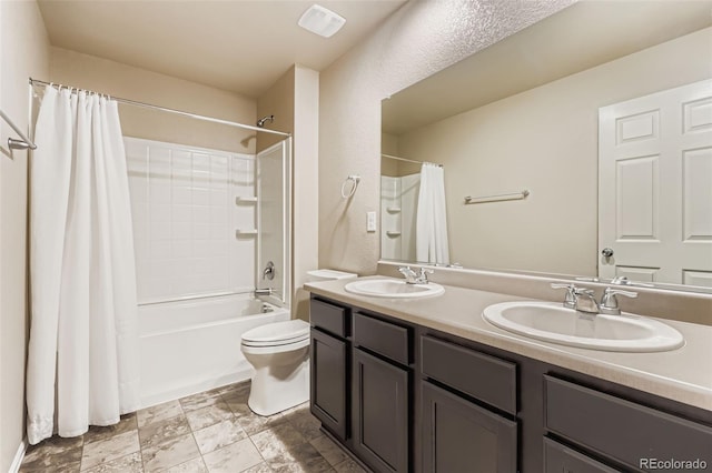 5841 Echo Park Cir, Castle Rock, CO 80104 - full bathroom with shower / bath combination with curtain and double vanity