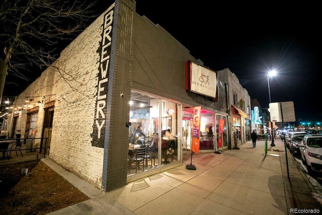 view of property at night