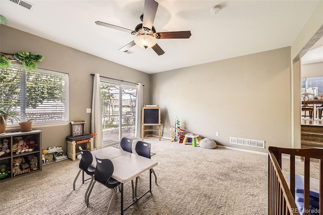 412 Iron St, Brighton, CO 80603 - home office featuring ceiling fan and carpet floors