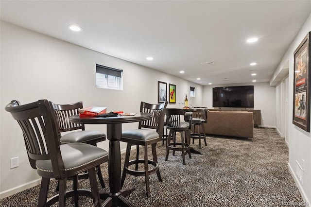 8612 W 69th Pl, Arvada, CO 80004 - carpeted dining space with recessed lighting and baseboards
