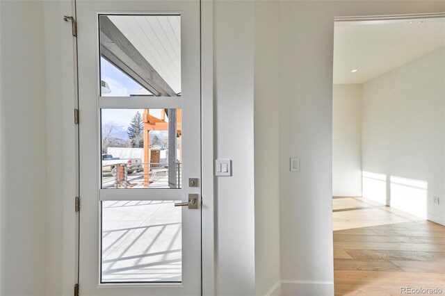 entryway featuring light wood-type flooring