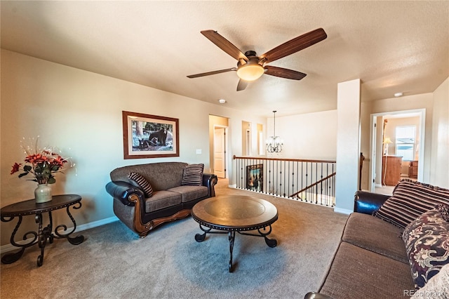 2459 Delicato Ct, Colorado Springs, CO 80921 - carpeted living room with a ceiling fan and baseboards