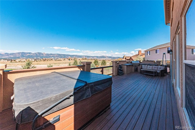 2459 Delicato Ct, Colorado Springs, CO 80921 - wooden terrace featuring a mountain view