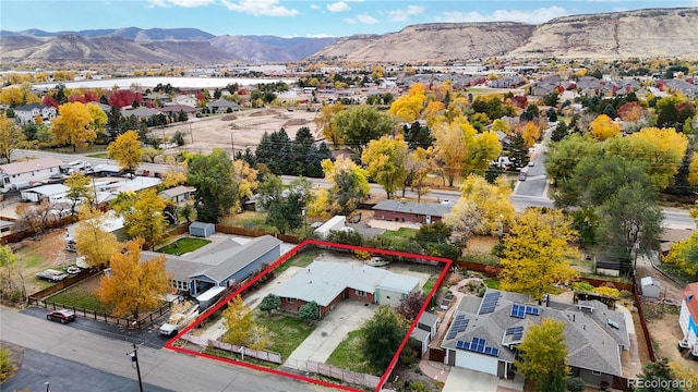 aerial view featuring a mountain view