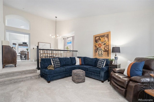 15776 E 107th Way, Commerce City, CO 80022 - living area featuring light carpet and a chandelier