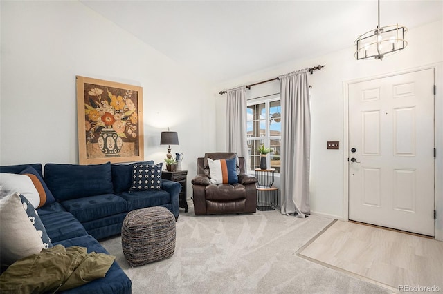 15776 E 107th Way, Commerce City, CO 80022 - carpeted living room featuring high vaulted ceiling