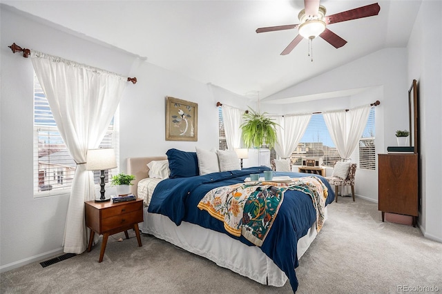 15776 E 107th Way, Commerce City, CO 80022 - bedroom with light colored carpet, multiple windows, vaulted ceiling, and baseboards