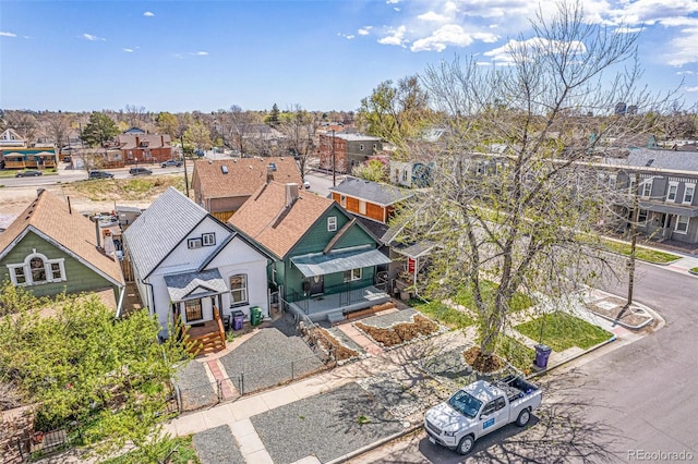 aerial view of residential area