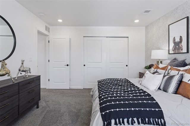 13326 Blue Amber Ct, Parker, CO 80134 - bedroom featuring carpet flooring, a closet, and recessed lighting