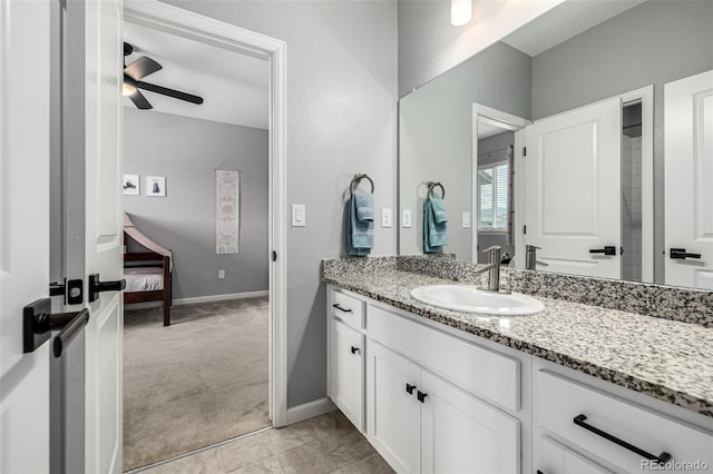 9406 Bross St, Arvada, CO 80007 - bathroom with vanity and ceiling fan