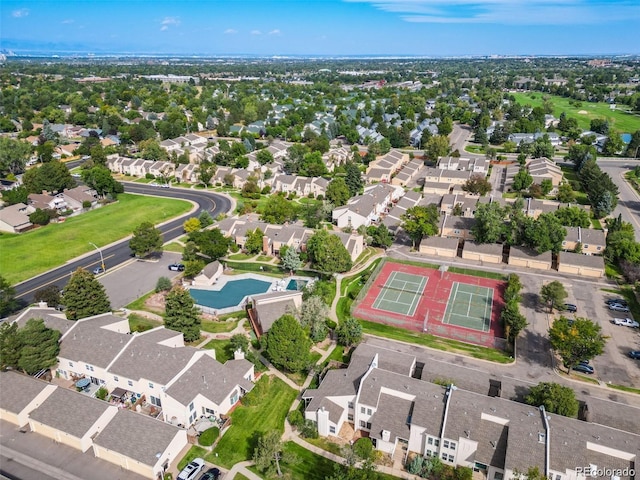 drone / aerial view featuring a residential view