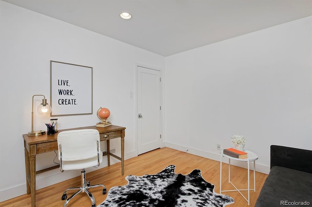 2500 Locust St, Denver, CO 80207 - office space with light wood finished floors, recessed lighting, and baseboards