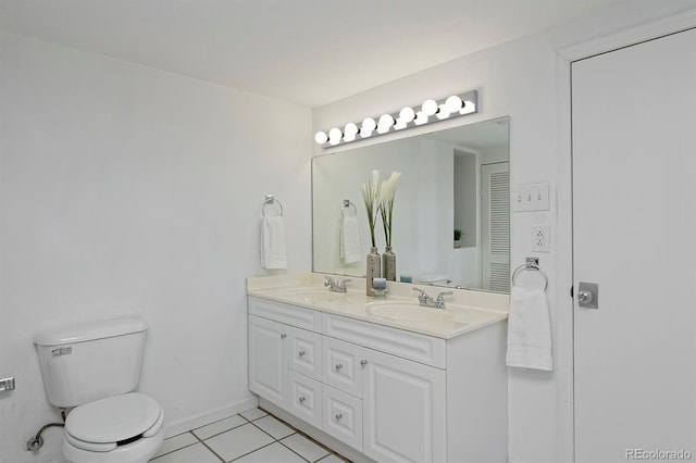 2500 Locust St, Denver, CO 80207 - full bath with tile patterned floors, toilet, and double vanity