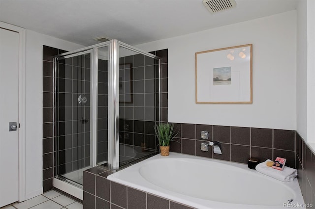 2500 Locust St, Denver, CO 80207 - full bath with a stall shower, a bath, and tile patterned floors