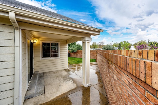 view of patio with fence