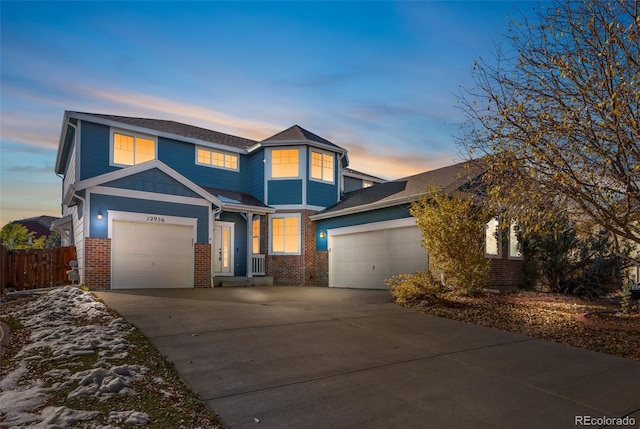 view of front of property featuring a garage