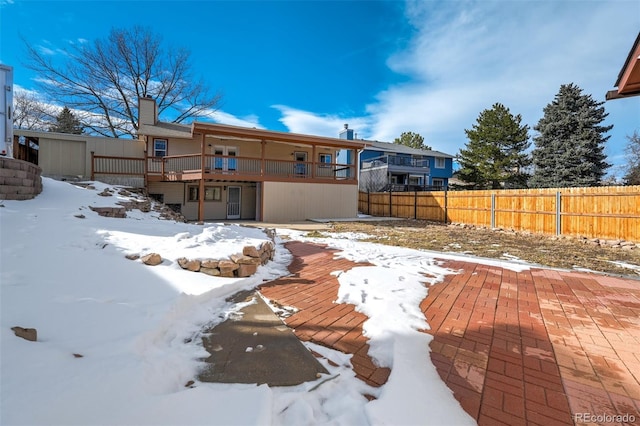 exterior space featuring a wooden deck