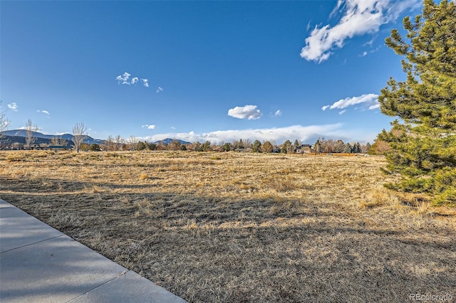 view of yard with a mountain view