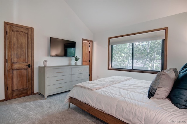 180 Nottingham Rd Unit C, Avon, CO 81620 - bedroom with light colored carpet and high vaulted ceiling