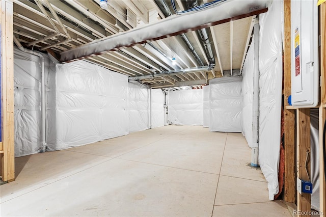 view of unfinished basement