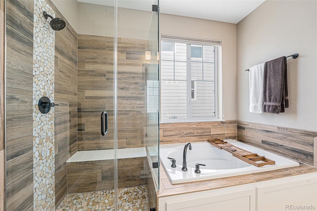 3480 Mount Powell Dr, Broomfield, CO 80023 - full bathroom featuring a shower stall and a garden tub
