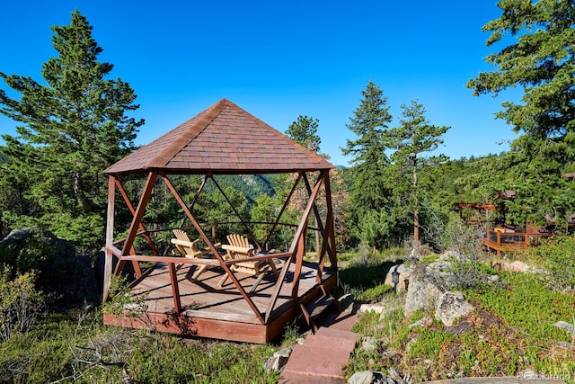 view of yard featuring a gazebo