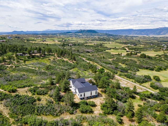 aerial view featuring a mountain view