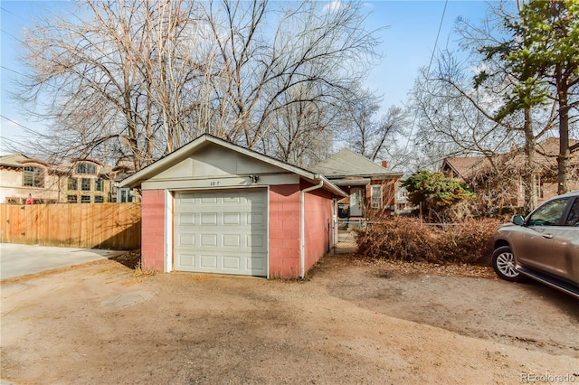 view of garage