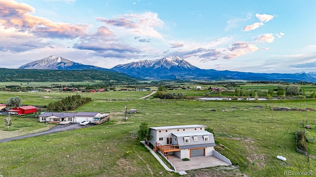 property view of mountains with a rural view